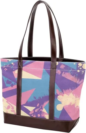 Graffiti in Color-133 Tote Bags Durable Leather Canvas Purses and Handbags for Women Top Handle Shoulder Satchel Hobo Bags