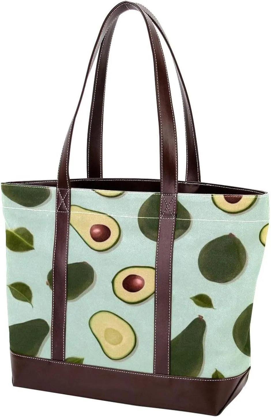 Green avocado-757 Tote Bags Durable Leather Canvas Purses and Handbags for Women Top Handle Shoulder Satchel Hobo Bags