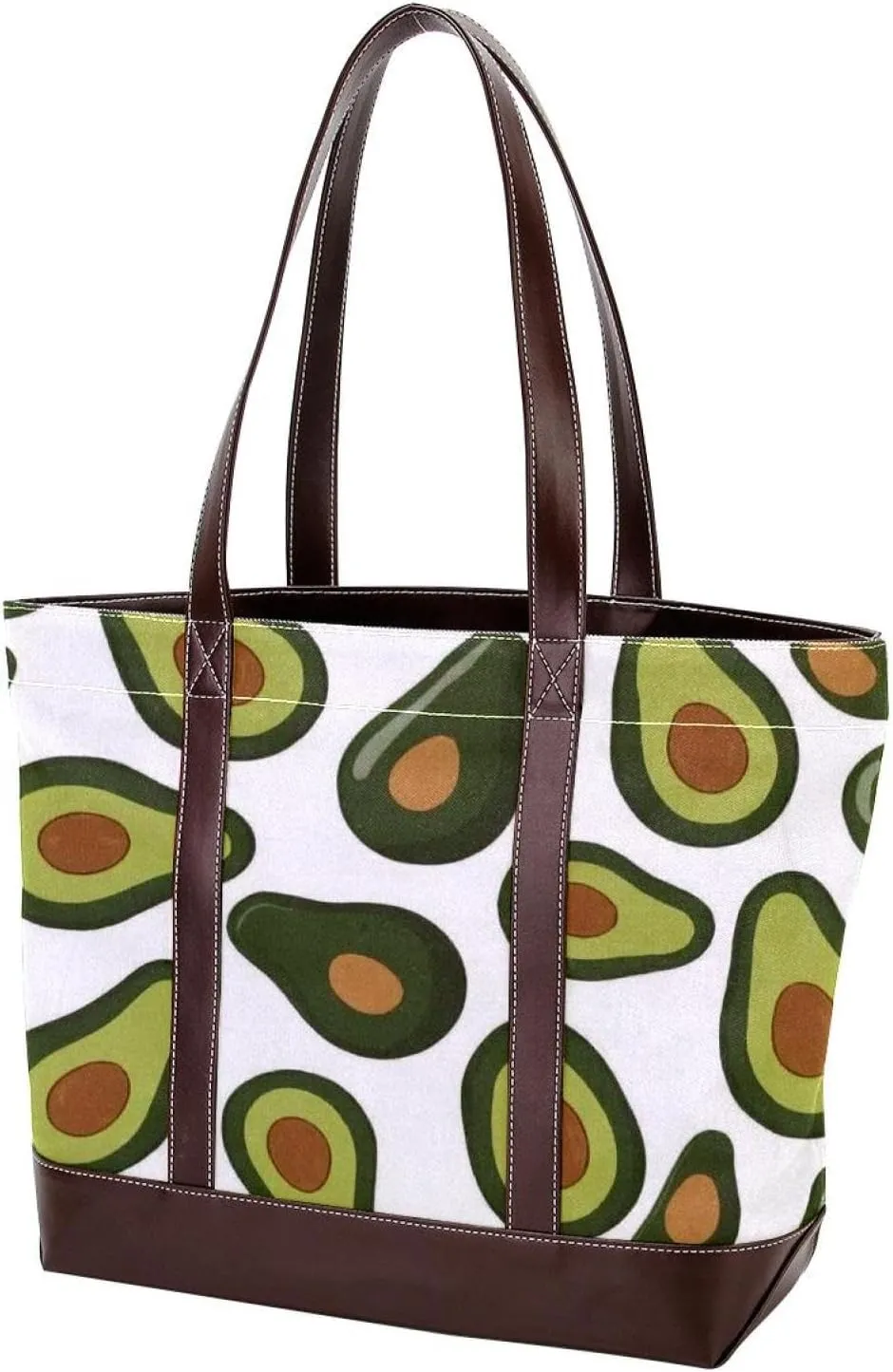 Green avocado-763 Tote Bags Durable Leather Canvas Purses and Handbags for Women Top Handle Shoulder Satchel Hobo Bags