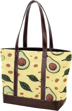 Green avocado-826 Tote Bags Durable Leather Canvas Purses and Handbags for Women Top Handle Shoulder Satchel Hobo Bags