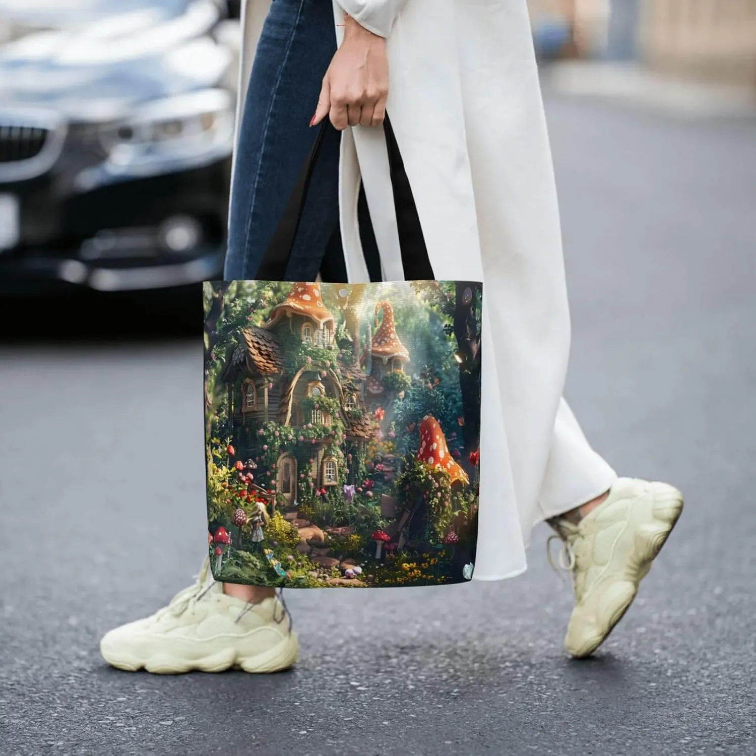 Green Mandala Abstract Canvas Shoulder Bag Reusable Tote Bag Soft Lightweight Cloth Bags For Women Girls Lady Casual