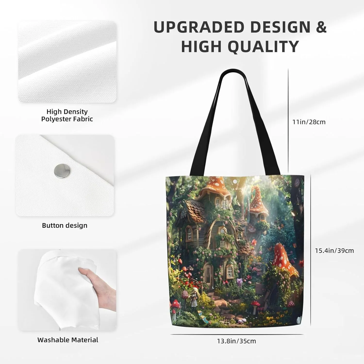 Green Mandala Abstract Canvas Shoulder Bag Reusable Tote Bag Soft Lightweight Cloth Bags For Women Girls Lady Casual