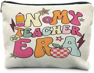 Groovy Teacher Appreciation Makeup Bags for Women, Cosmetic & Toiletry Bag