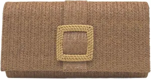 Halemet 2025 Chic Straw Clutch Purses for Women Elegant Evening Bag Formal Clutch Beach Bag Shoulder Purse for Party Wedding