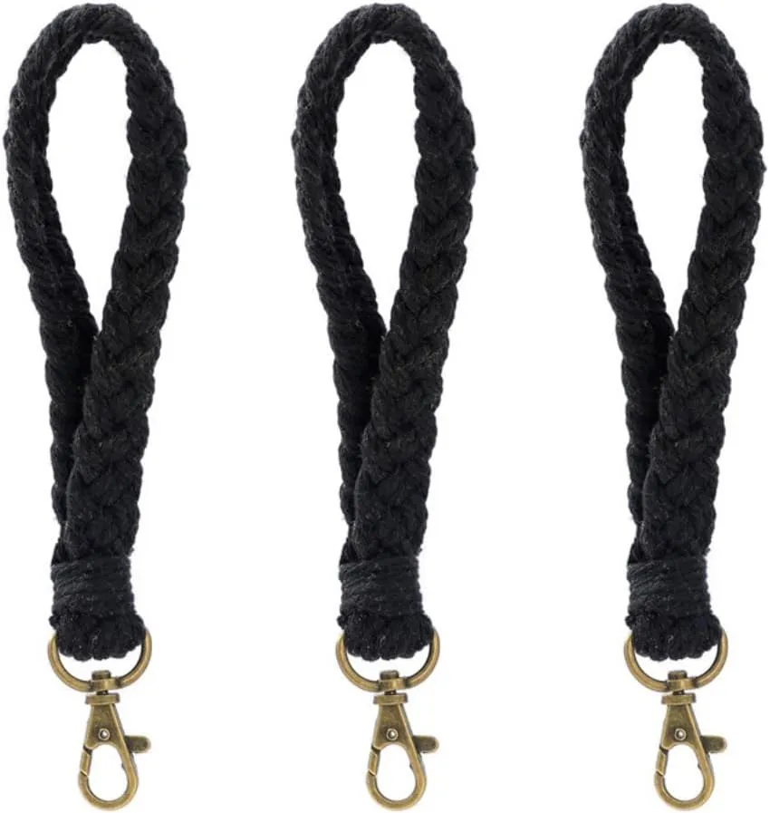 Handmade Cotton Macrame Keychain, Boho Wristlet Bracelet