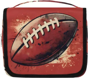 Hanging Toiletry Bag for Women & Men Small Travel Makeup Skincare Necessaire Organizer Kit Cosmetic Bags Waterproof Shower Pouch Expandable Compartments Ball Rugby Sports