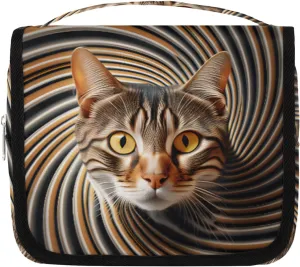 Hanging Toiletry Bag for Women & Men Small Travel Makeup Skincare Necessaire Organizer Kit Cosmetic Bags Waterproof Shower Pouch Expandable Compartments Deformed Pear Blossom Cat