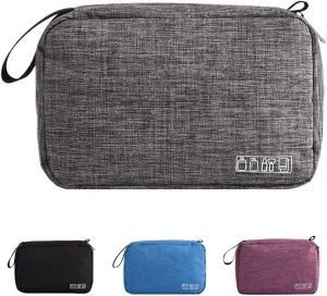 Hanging Toiletry Bag Wash Bag Makeup Cosmetic Organizer for Women or Man,Foldable Compact Size,Super Durable Fabric Hanging Toiletry Bag (Grey)