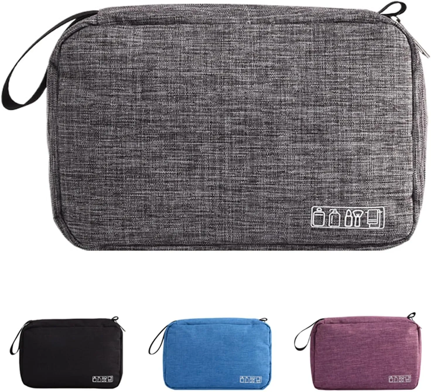 Hanging Toiletry Bag Wash Bag Makeup Cosmetic Organizer for Women or Man,Foldable Compact Size,Super Durable Fabric Hanging Toiletry Bag (Grey)