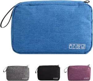 Hanging Toiletry Bag Wash Bag Makeup Cosmetic Organizer for Women or Man,Foldable Compact Size,Super Durable Fabric Hanging Toiletry Bag(Blue)