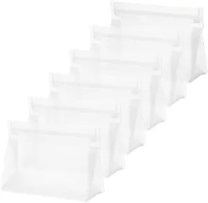 HARFINGTON 6pcs Mini Clear Makeup Bags EVA Waterproof Small Cosmetic Organizer Pouch with Zipper for Travel Carry-on Airport Toiletry Makeup Bags