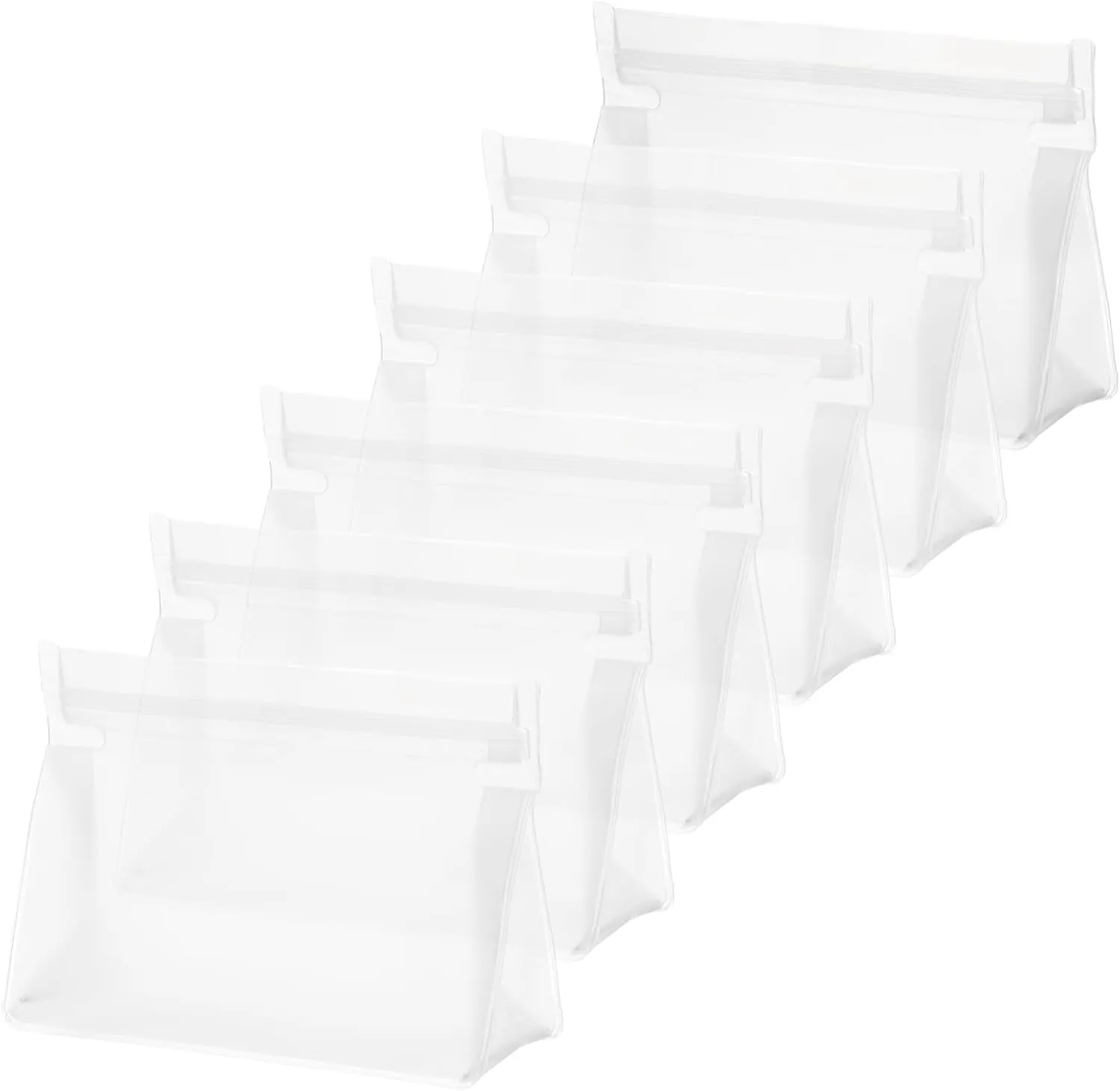 HARFINGTON 6pcs Mini Clear Makeup Bags EVA Waterproof Small Cosmetic Organizer Pouch with Zipper for Travel Carry-on Airport Toiletry Makeup Bags