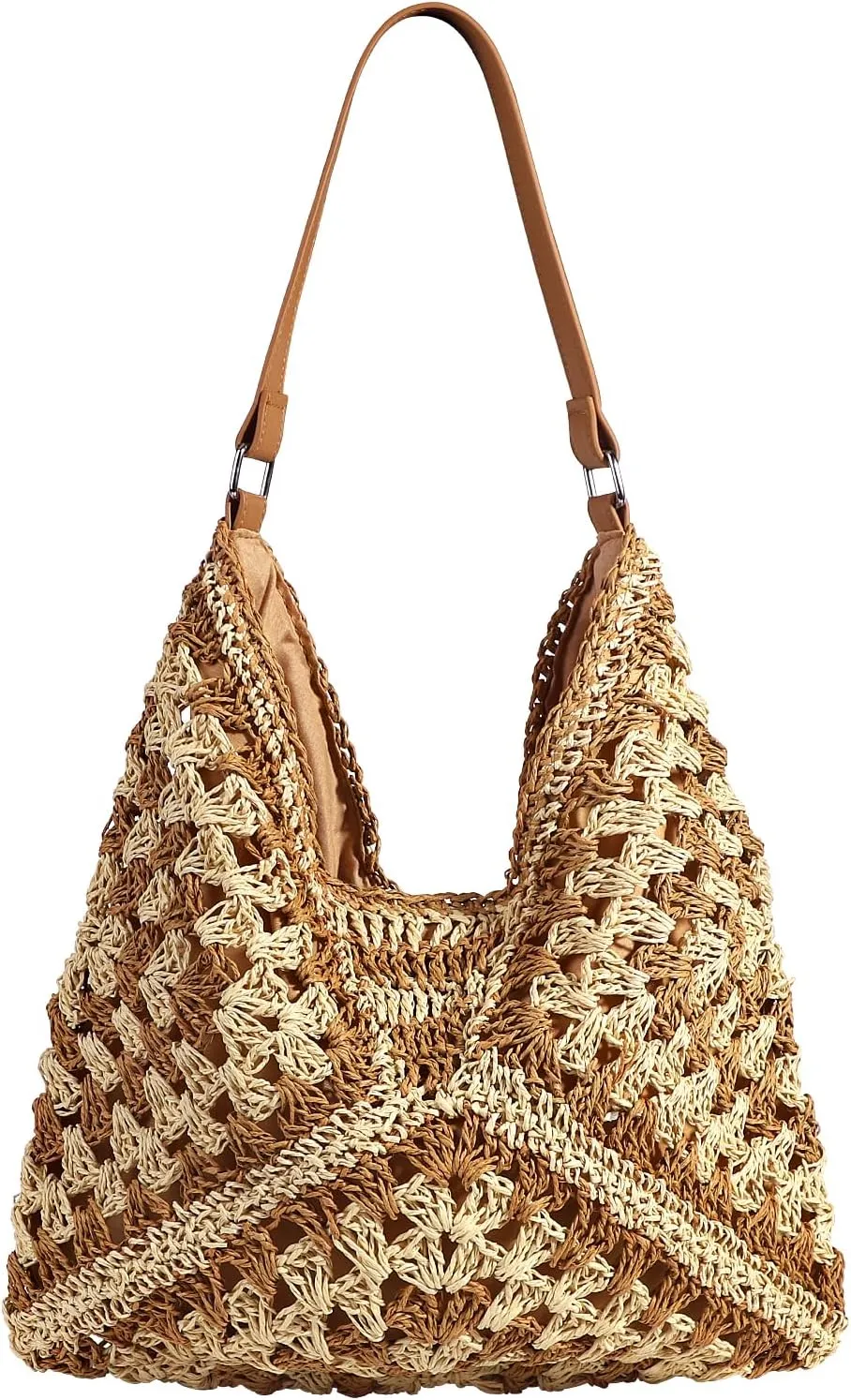 hatisan Straw Beach Bag for Women Summer Woven Beach Tote Bag Shoulder Handbags Boho Bag