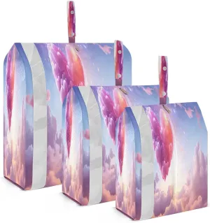 Heart Valentine's Day Sky Compression Packing Cubes Suitcase Organizer Bags Set for Travel Cubes for Women Men Travel Luggage