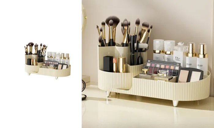 High-Capacity Rotatable Makeup Organizer Box
