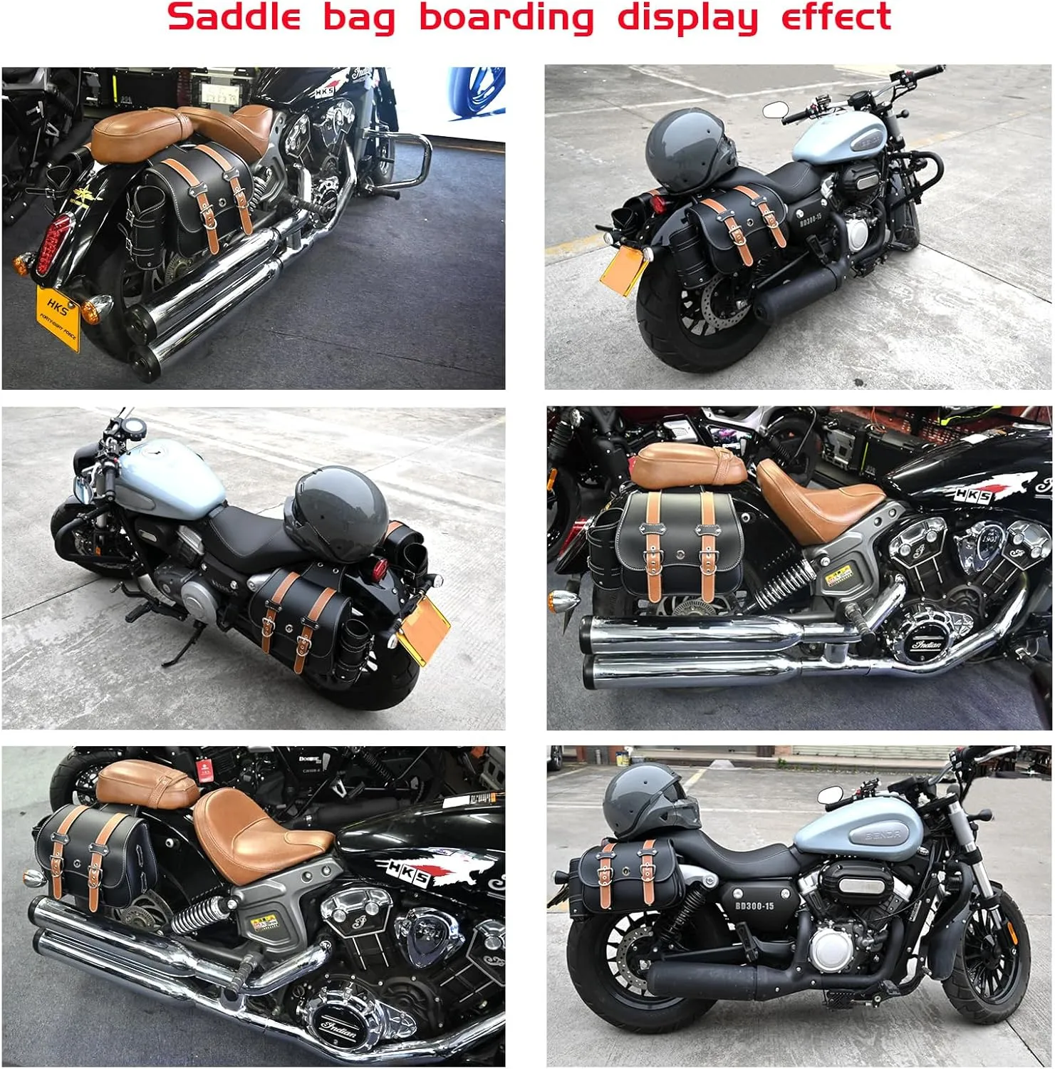 High-density Leather Motorcycle Saddlebags-Throw Over Saddle bags Panniers Side Bags with cup holder,Waterproof,Side Tool Bag,Storage Tool Bag for Motorbike,Universal,1Pair, M (Black22)