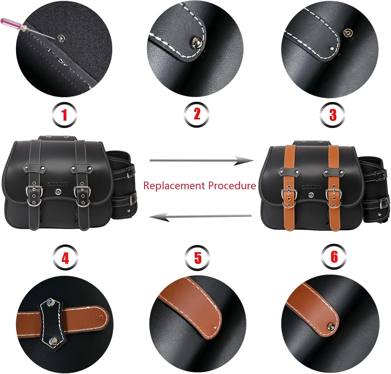High-density Leather Motorcycle Saddlebags-Throw Over Saddle bags Panniers Side Bags with cup holder,Waterproof,Side Tool Bag,Storage Tool Bag for Motorbike,Universal,1Pair, M (Black22)