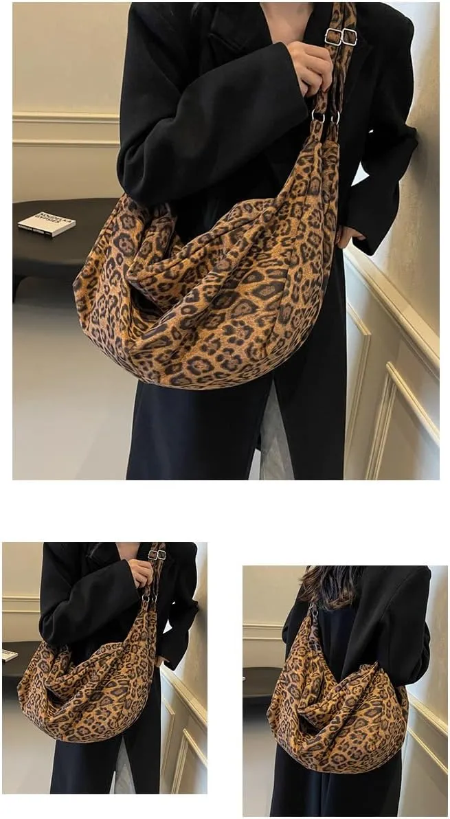 Hobo Bag for Women Cheetah Print, Cute Cheetah Purses Handbag y2k Grunge Chic Ladies Shoulder Bags Leopard Print Purse (brown)