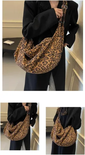Hobo Bag for Women Cheetah Print, Cute Cheetah Purses Handbag y2k Grunge Chic Ladies Shoulder Bags Leopard Print Purse (brown)