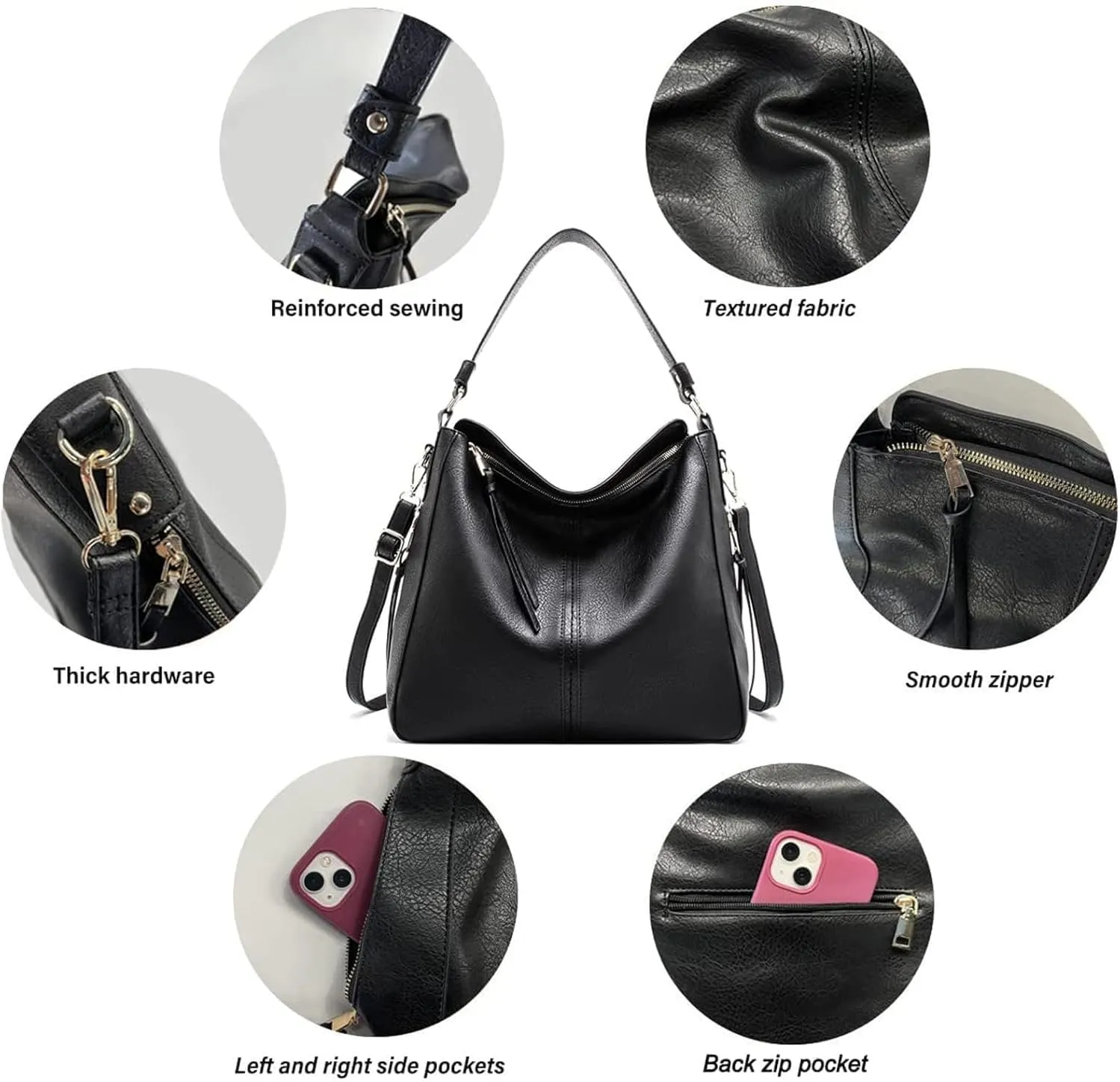 Hobo Bags for Women Handbags Purse Ladies Boho Shoulder Bag Crossbody Purses PU Leather