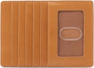 HOBO Euro Slide Leather Wallet with Passport Holder for Travel, Card and Cash Organizer, and Zipper Pocket, Natural