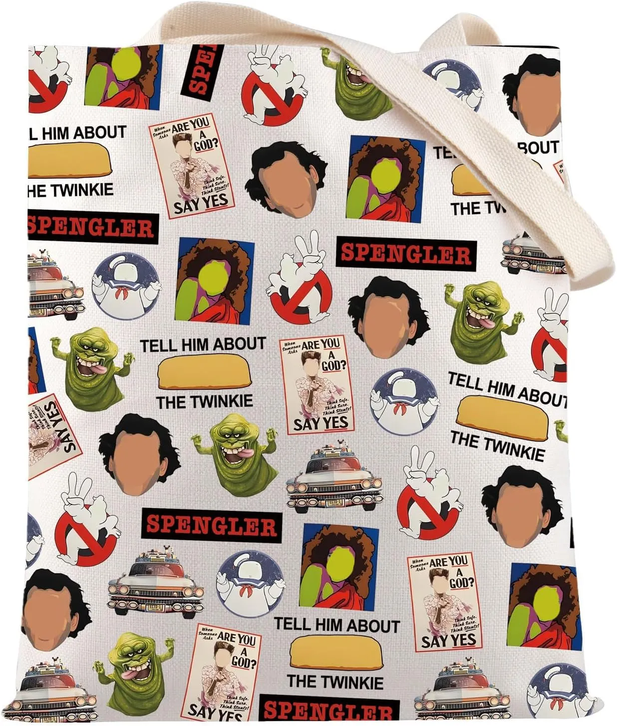 HOLLP Ghost Fans Gift Ghost Shopping Bag TELL HIM Tote Bag Gift for Movie Action Lover Classic Cult Movie Shopping Bag