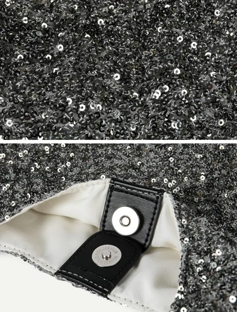 Hycurey Glitter Sequin Tote Bag for Women Lightweight Sparkle Shoulder Bag with Large Capacity Shiny Underarm Hobo Bags