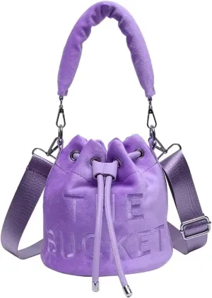 JQAliMOVV Mini Crossbody Bucket Bags for Women Trendy Velvet Bucket Purse Hobo Drawstring Handbags