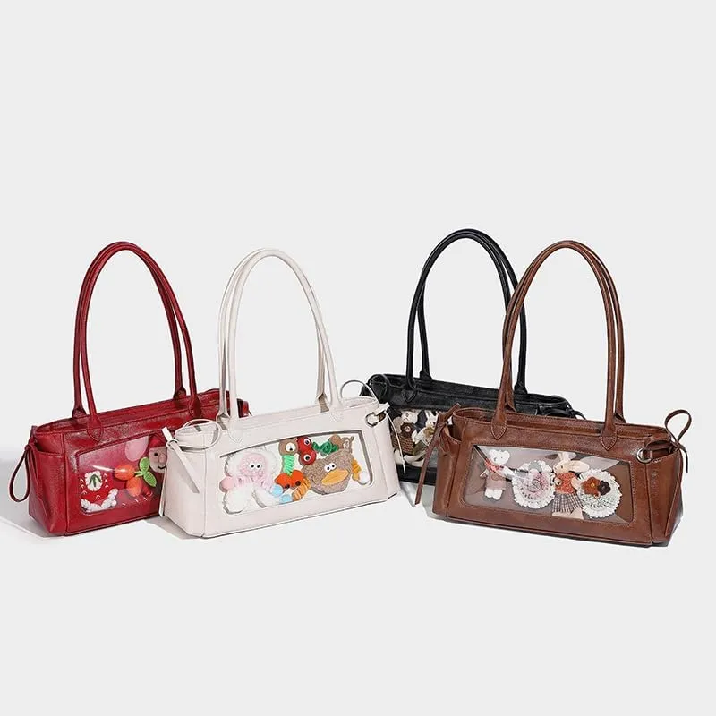 Kawaii Lolita Ita Shoulder Bag Cute Baguette Shoulder Handbag Trendy Purse Aesthetic Streetwear Coquette Sling Purse