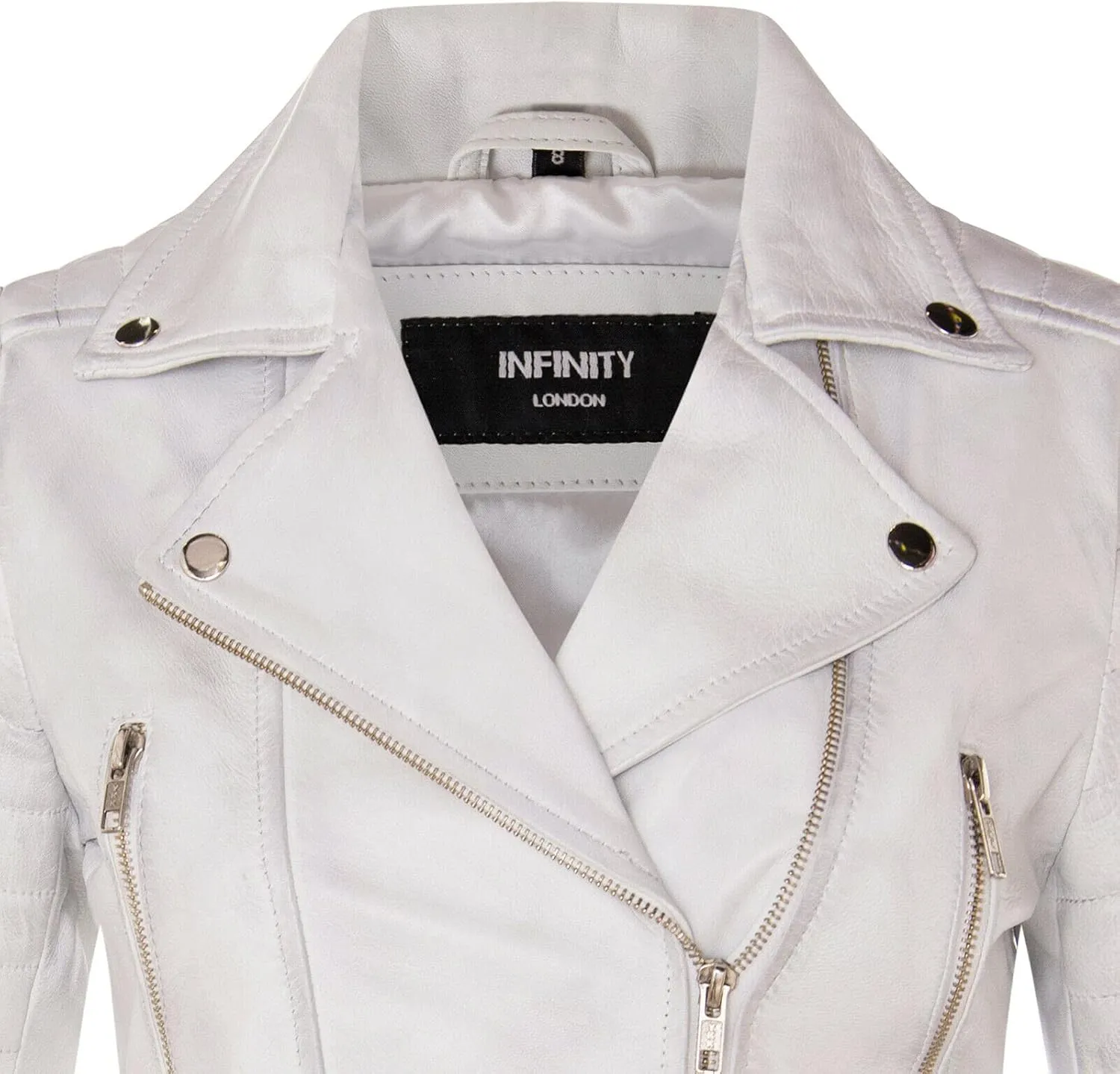 Ladies Cropped Jacket Short Body Gothic Top Chic Biker REAL LEATHER Jacket