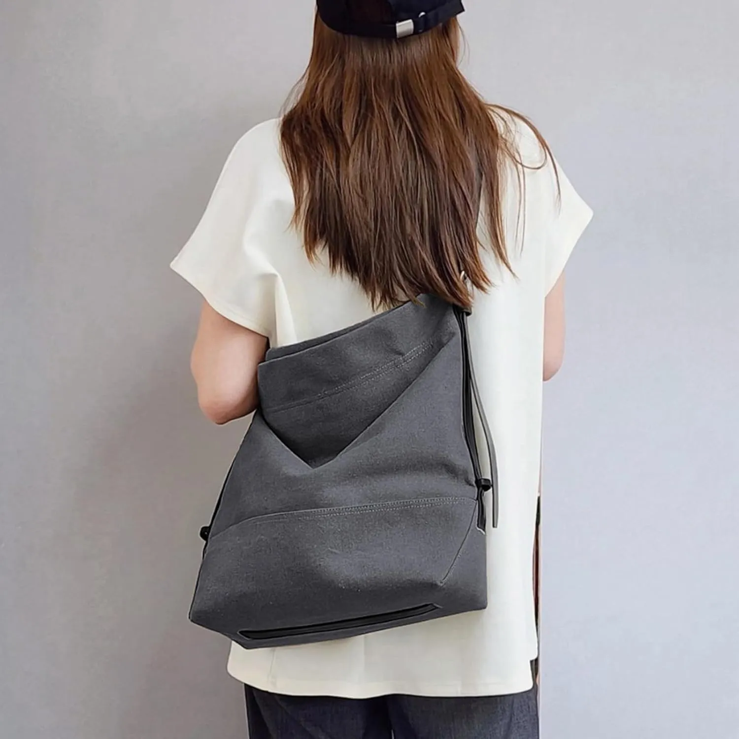 Large Canvas Tote Bag for Women Men Handbags Belted Shoulder Bags Crossbody Purses for Work Travel (No Distressed)