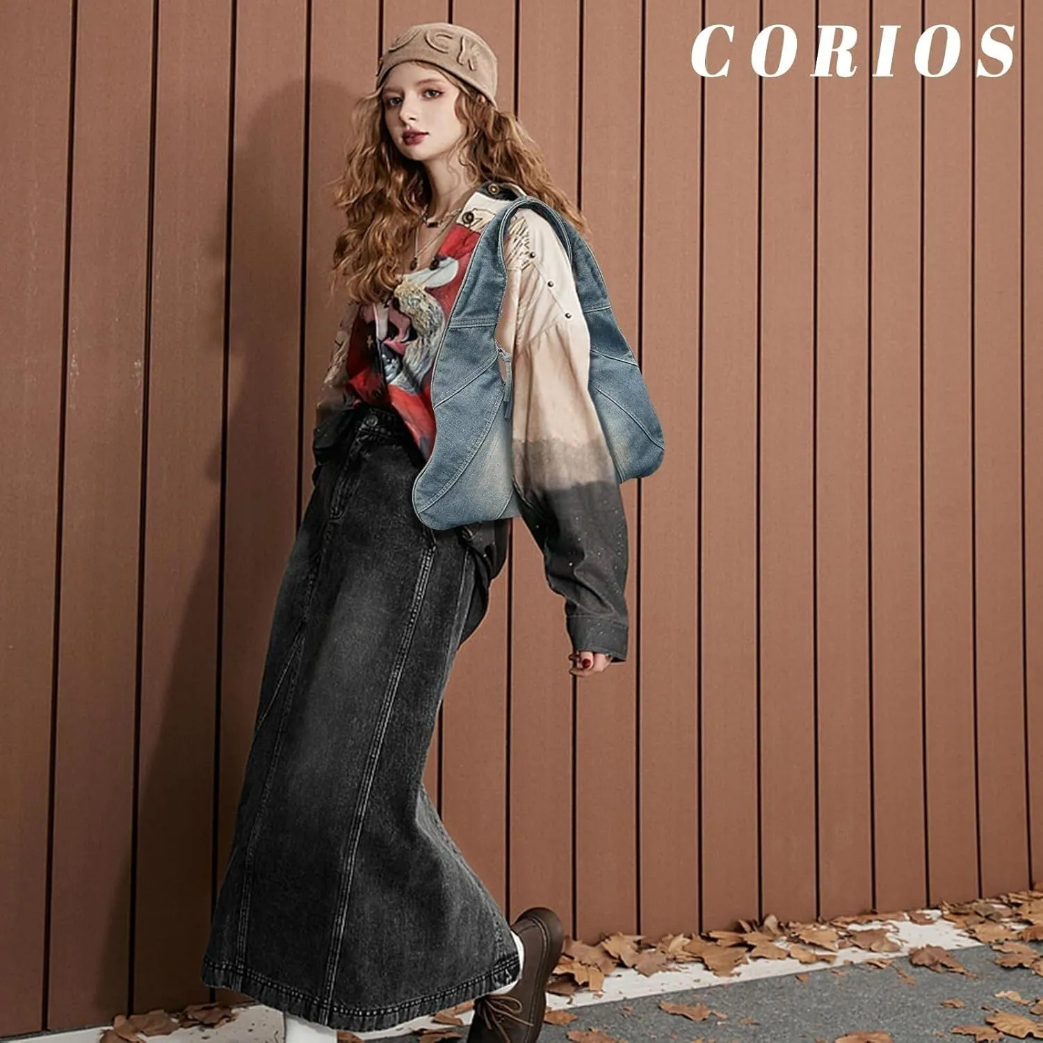 Large Capacity Shoulder Casual Tote Retro Top Handle Jean Purse Hobo Ladies Classic Underarm Women Handbag