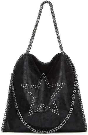 Large Slouchy Hobo Bag Faux Leather Chic Studded Tote Hobo Handbag for Women
