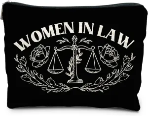 Lawyer Gifts for Women - Law Graduation & Future Lawyer Gift, Women in Law Cosmetic Bag - Black Makeup Pouch