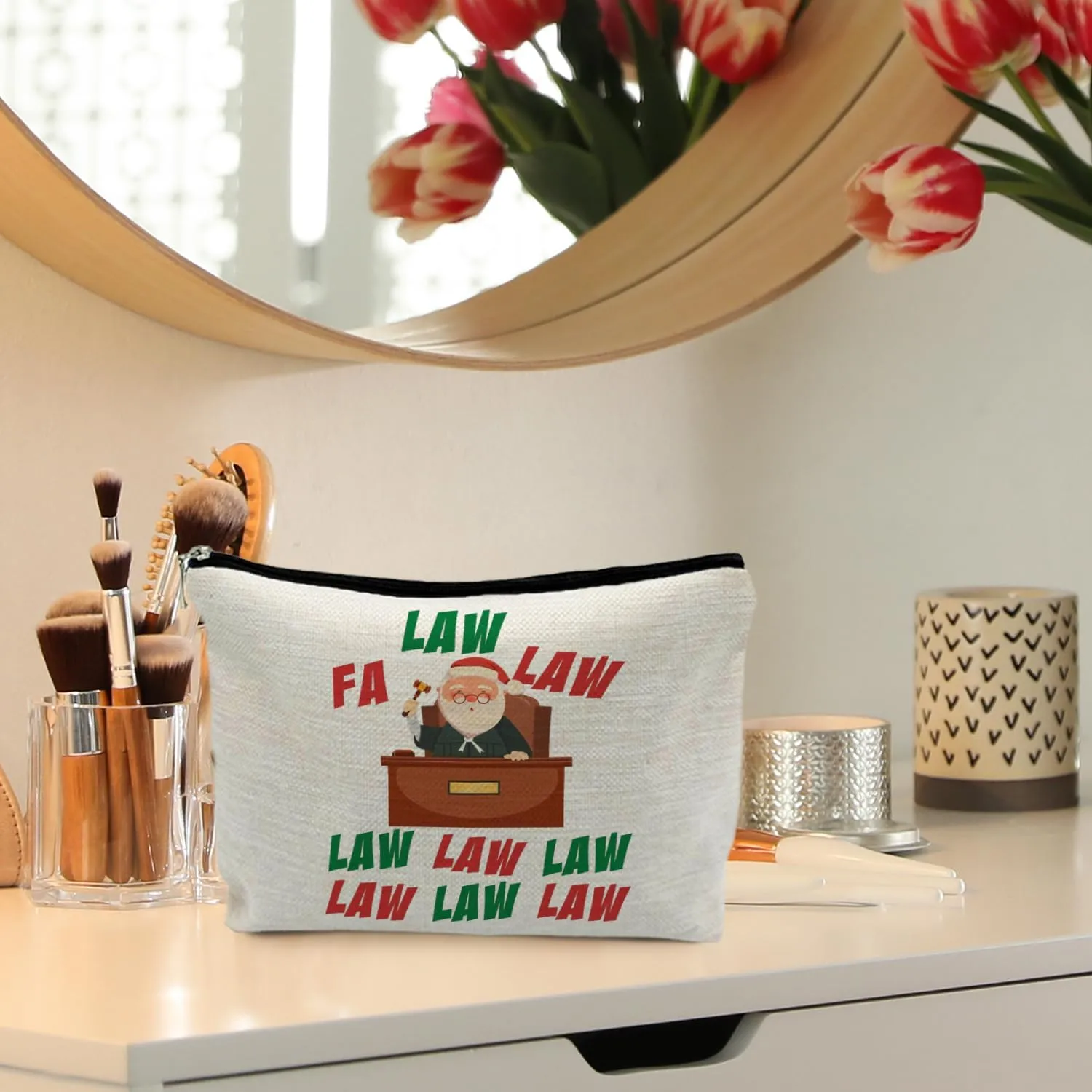 Lawyer Gifts for Women, Lawyer Santa Makeup Bag, Christmas Gifts for Lawyer, Fa Law Law Lawyer Cosmetic Bags Makeup Pouch
