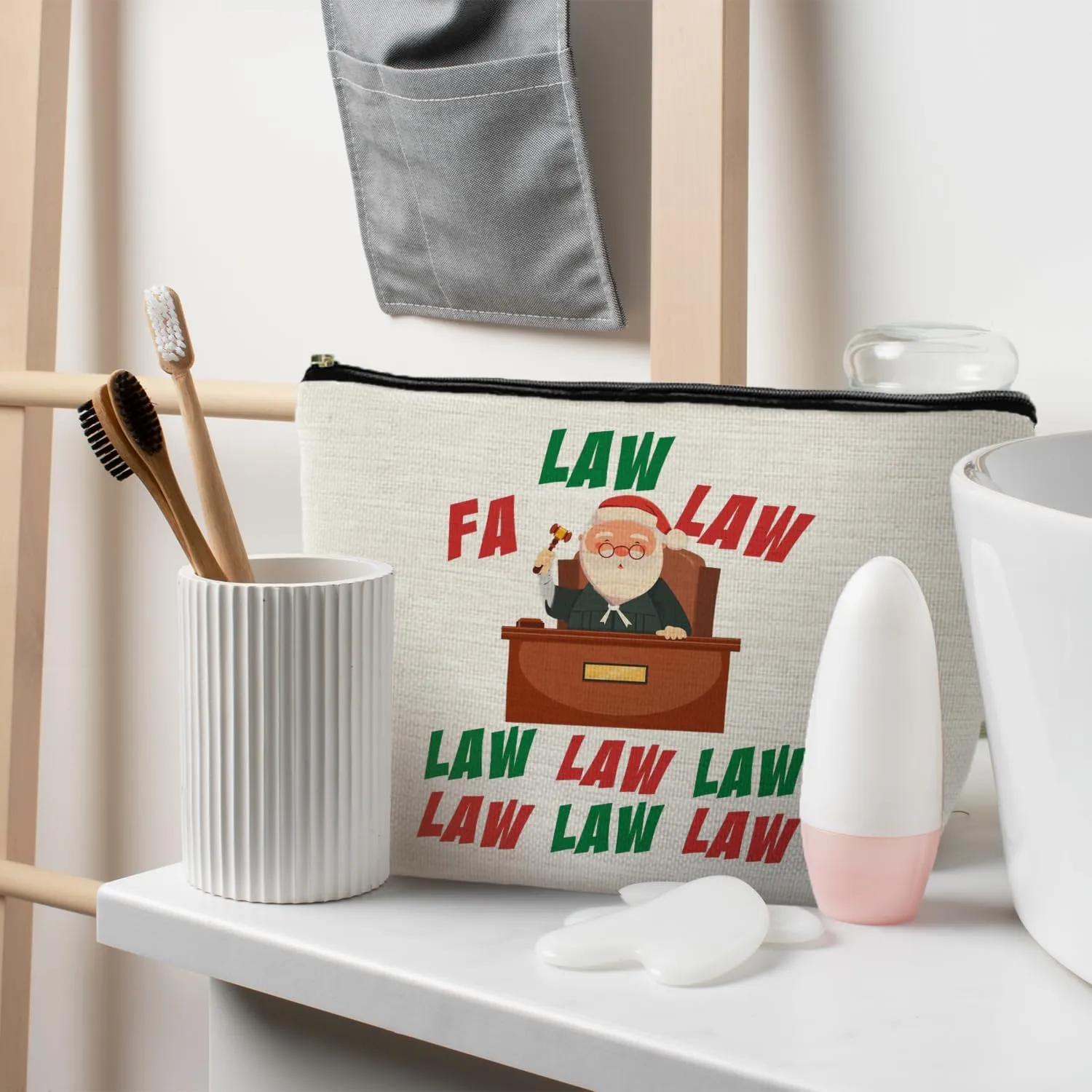 Lawyer Gifts for Women, Lawyer Santa Makeup Bag, Christmas Gifts for Lawyer, Fa Law Law Lawyer Cosmetic Bags Makeup Pouch