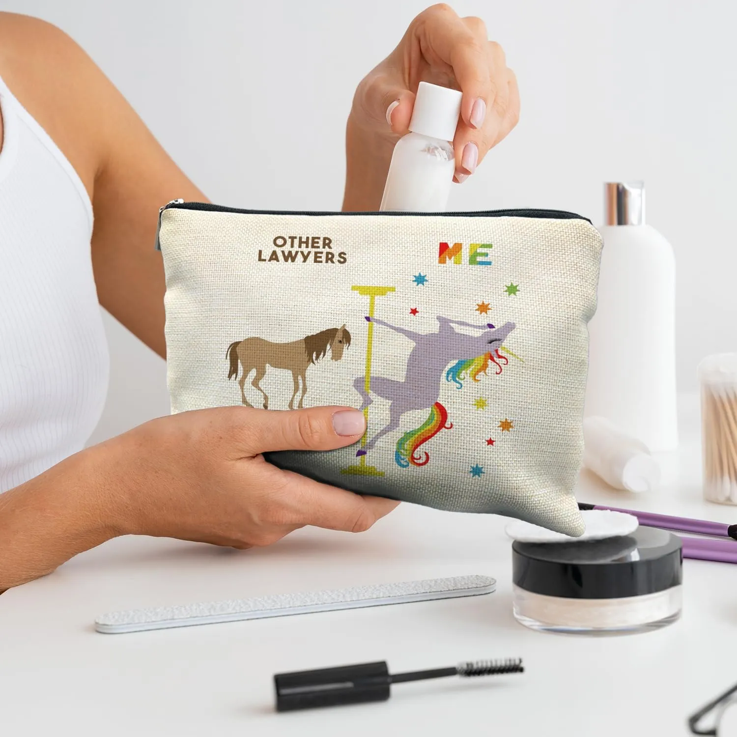 Lawyer Makeup Bag - Funny Cosmetic Pouch for Women, Law Graduation and Future Lawyer Gifts