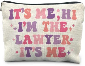 Lawyer Makeup Bag - Preppy Color Cosmetic Bags for Women, Law Graduation and Future Lawyer Gifts