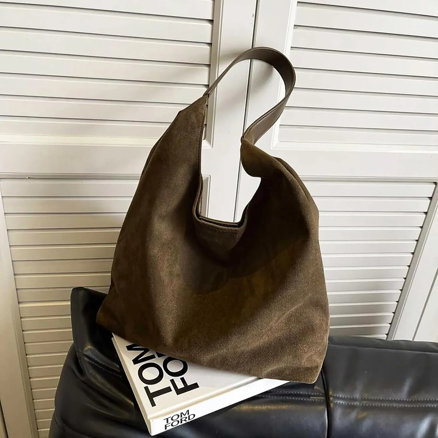 Leather Hobo Bags for Women - Brown Suede Retro Shoulder & Slouchy Bags for Fall