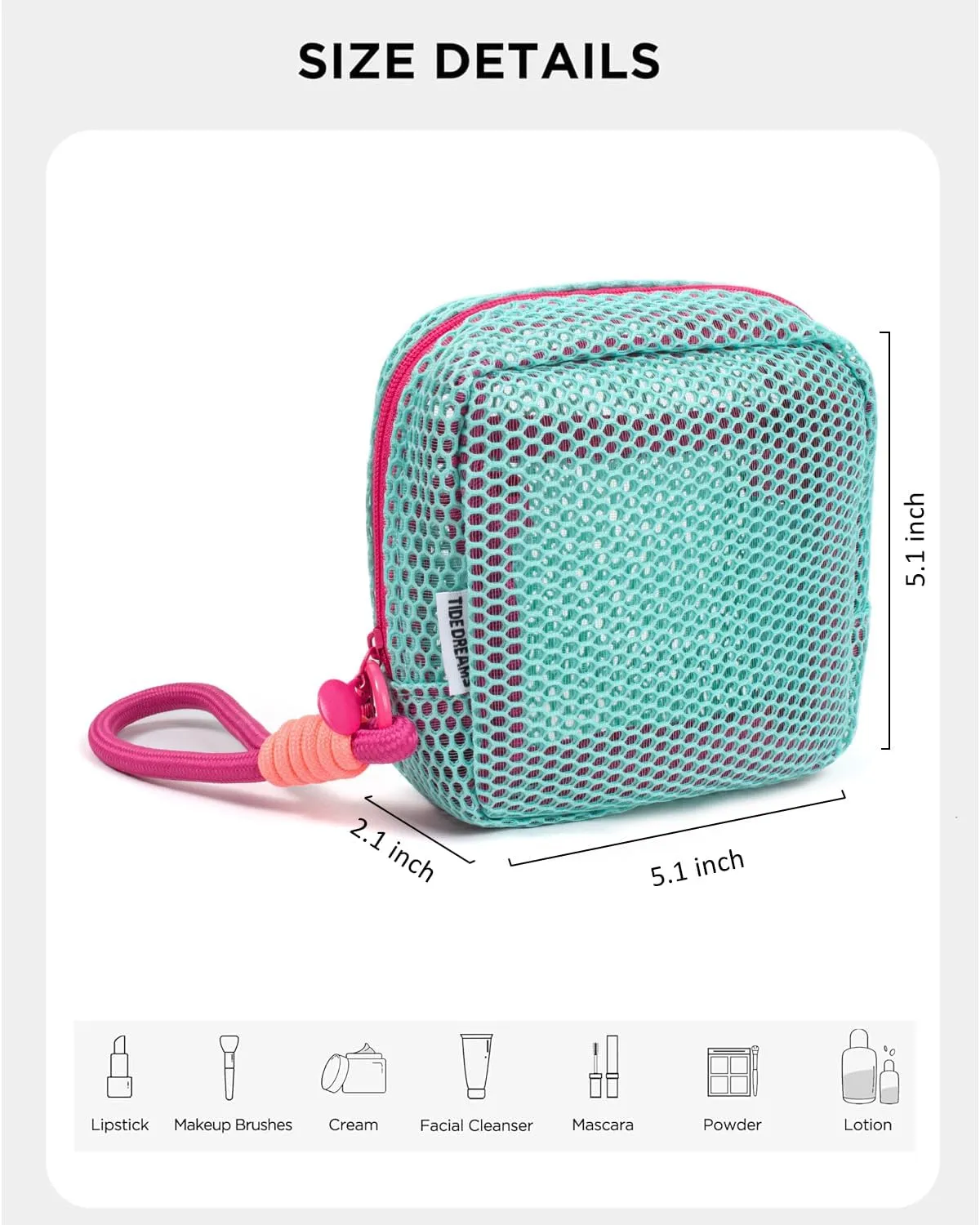 LETGO Mesh Makeup Bag Mesh Cosmetic Bag Travel Toiletry Bag Pouch with Zipper Mini Cute Makeup Cosmetic Travel Toiletry Purse Bag for Travel Accessories (Green)