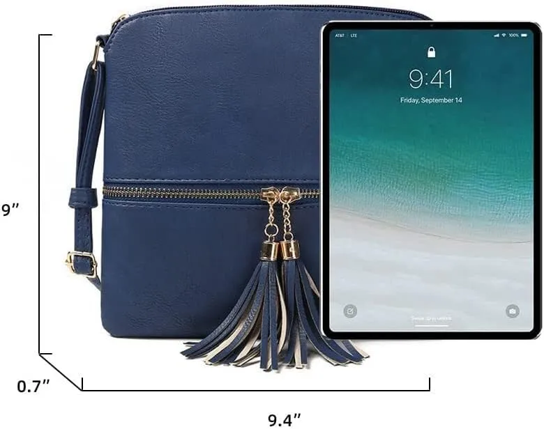 Lightweight Dome Shoulder Retro Leather Satchel Wallet for Work Travel Crossbody for Women