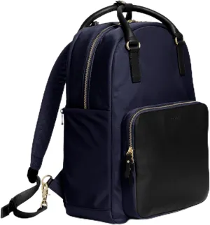 Lo & Sons Rowledge Backpack & Tote - Premium Travel Laptop Bag with 13" Laptop Compartment, Luggage Sleeve | Leather & Water Resistant Nylon | Chic Modern Bag for Women for Everyday, Work, Business