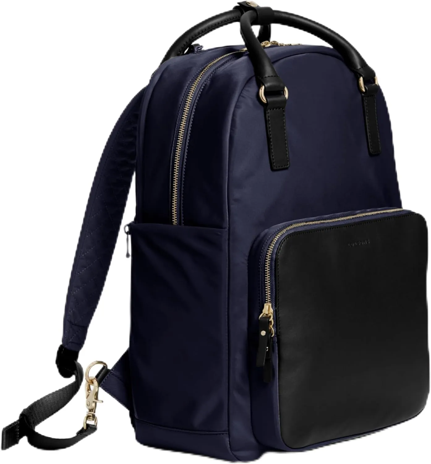 Lo & Sons Rowledge Backpack & Tote - Premium Travel Laptop Bag with 13" Laptop Compartment, Luggage Sleeve | Leather & Water Resistant Nylon | Chic Modern Bag for Women for Everyday, Work, Business