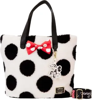 Loungefly Minnie Mouse Rocks the Dots Classic Sherpa Tote Bag | Disney Bags