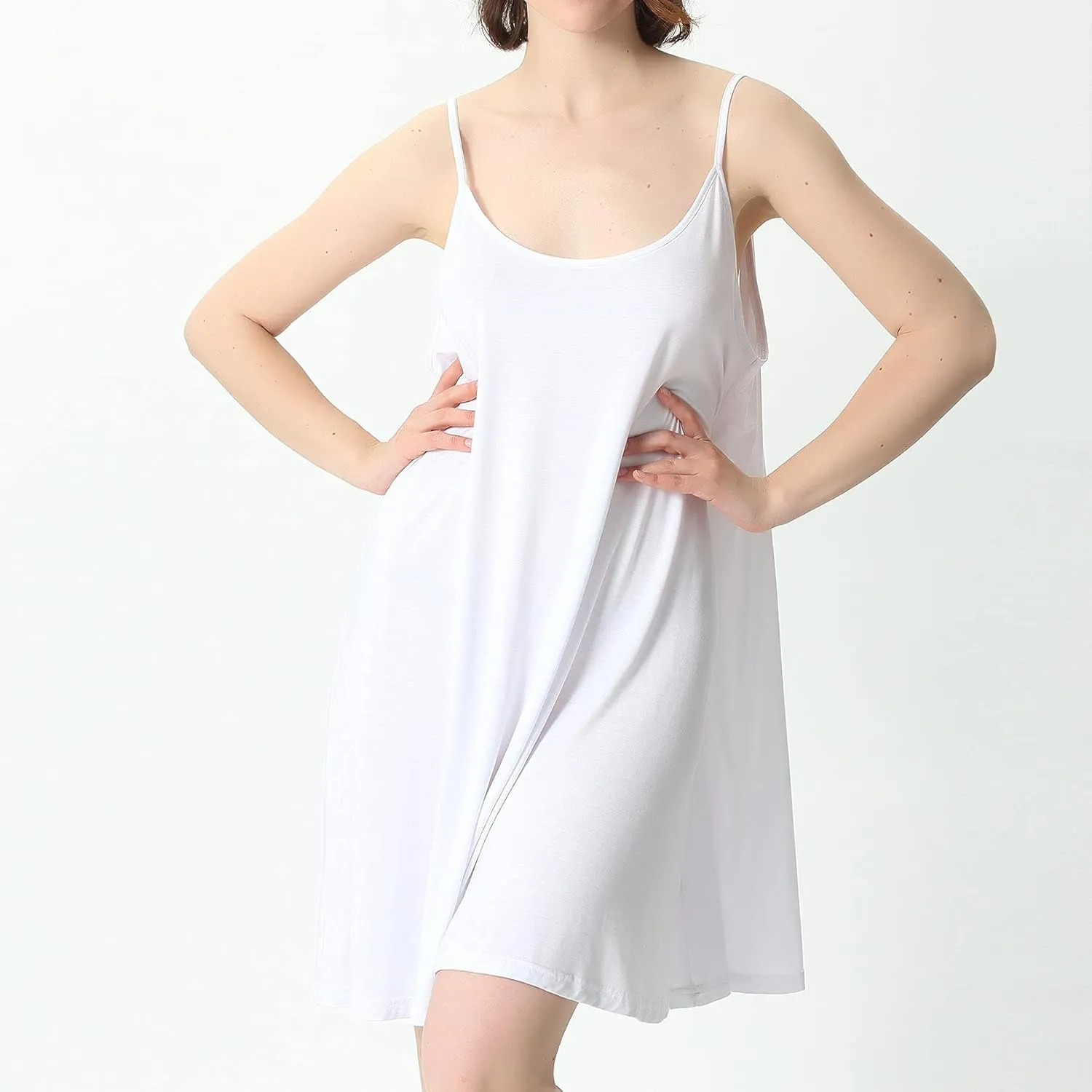 Lu's Chic Women's Nightgown Cami Cotton Sleepwear Plus Size Sleeveless Loungewear