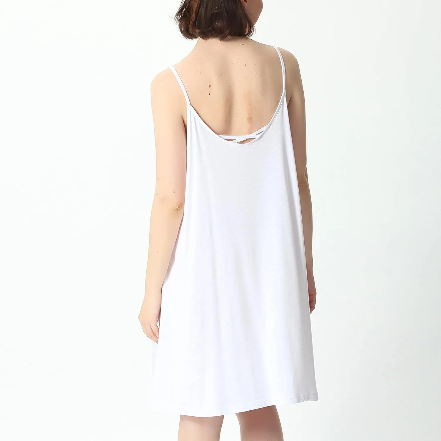 Lu's Chic Women's Nightgown Cami Cotton Sleepwear Plus Size Sleeveless Loungewear