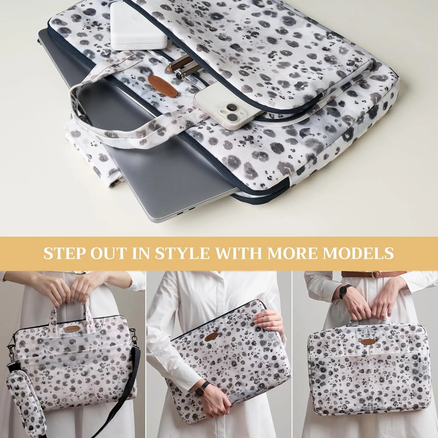 Maison d'Hermine Laptop bag with front pocket Stain and water repellent Cotton canvas