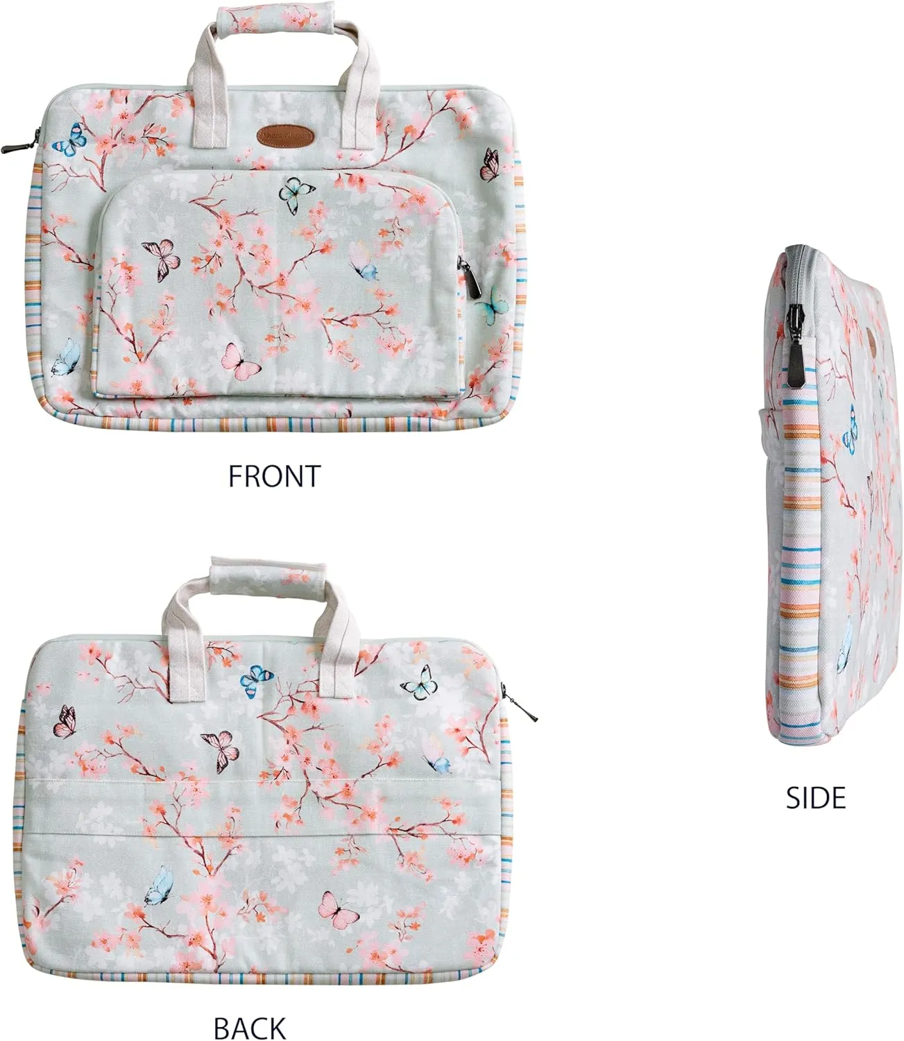 Maison d'Hermine Laptop bag with front pocket Stain and water repellent Cotton canvas