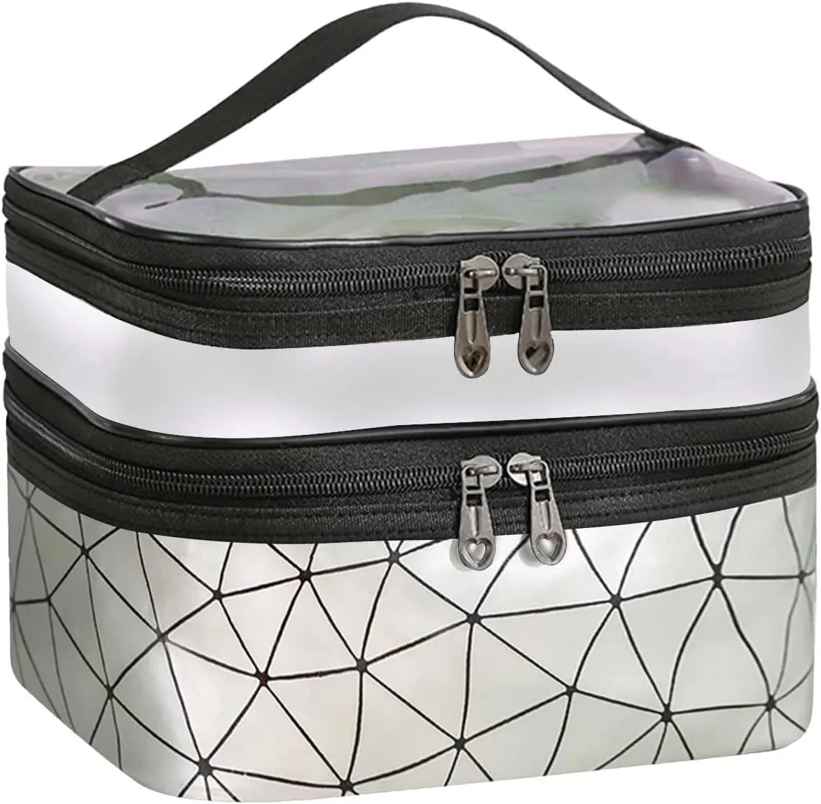 Makeup Travel Case Leopard Makeup Bags Double Layer Travel Cosmetic Cases Make Up Organizer Toiletry Bags Double Layer