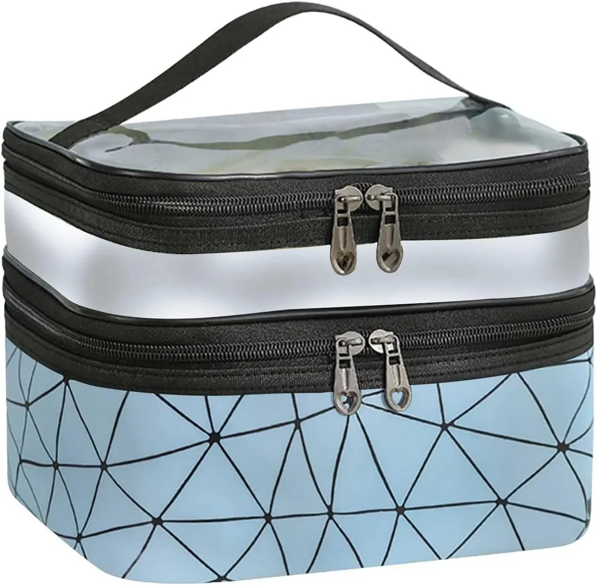 Makeup Travel Case Leopard Makeup Bags Double Layer Travel Cosmetic Cases Make Up Organizer Toiletry Bags Double Layer